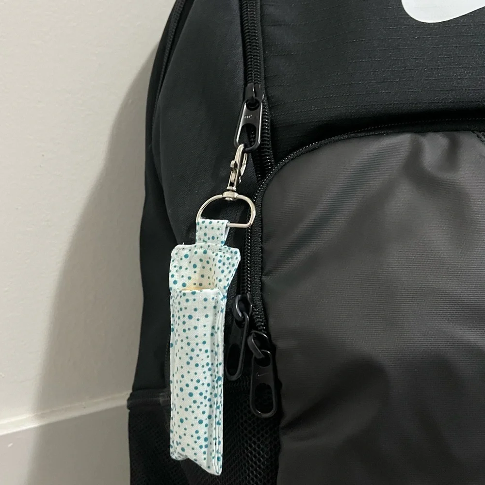 Handmade Burt’s bees chapstick holder with swivel keychain